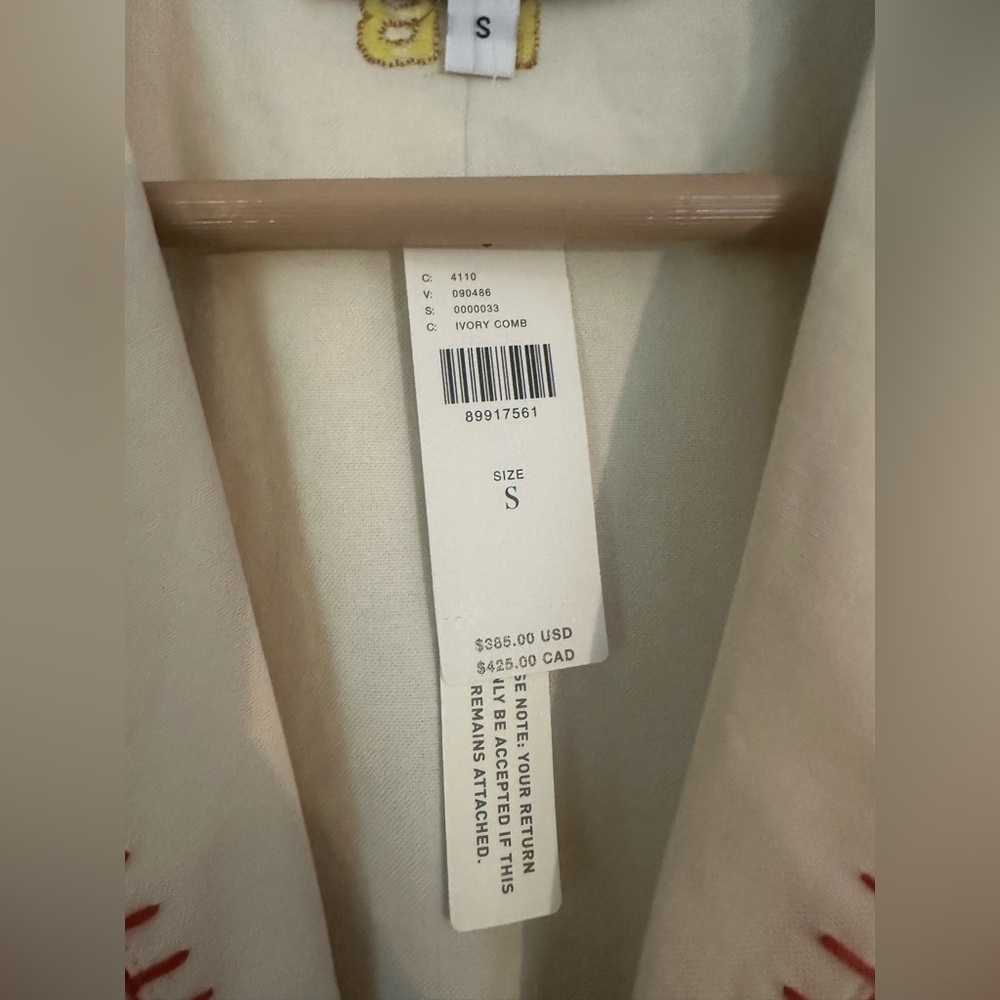Hunter Bell Embroidered Cream Polly camp Shirt - Picture 5 of 11